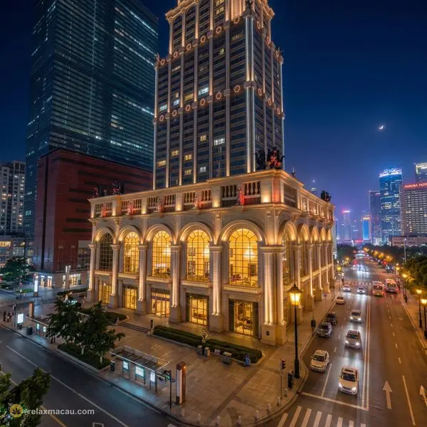 凱旋桑拿酒店夜景外觀